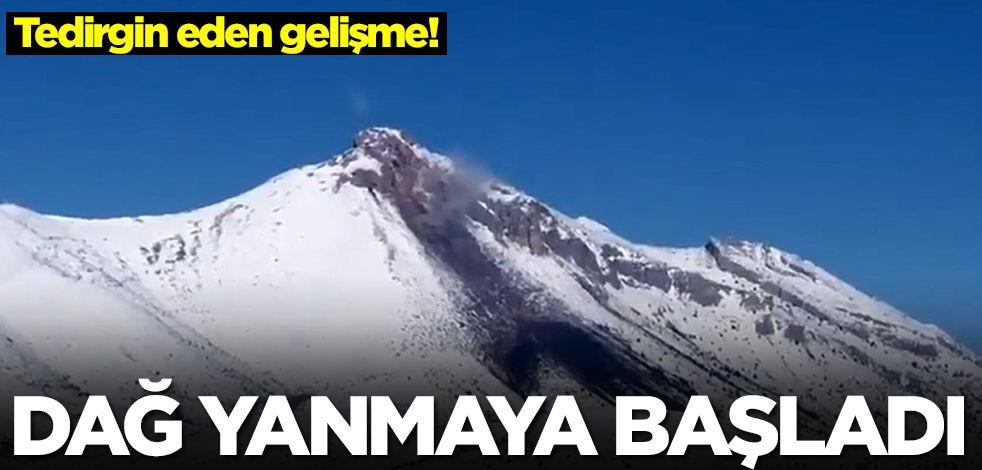 Bölgede tedirgin eden gelişme! Deprem sonrası dağ yanmaya başladı