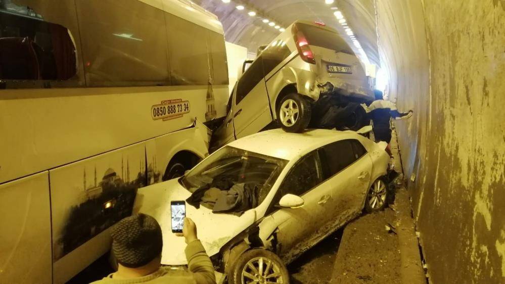 Bolu Dağı Tüneli'nden feci görüntüler