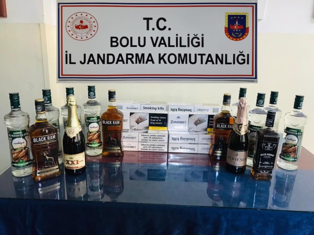 Bolu’da, kaçak içki ve sigara operasyonu: 2 gözaltı 