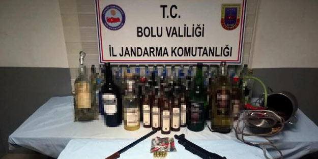 Bolu'da sahte içki imalathanesine baskın