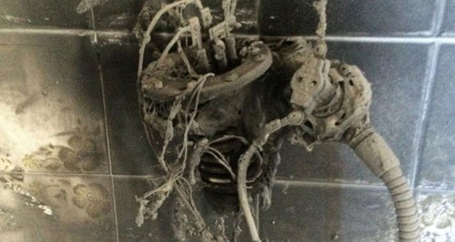 Bolu'da şofben bomba gibi patladı