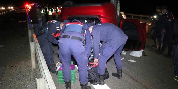 Önce araca sonra bariyerlere çarptı: Yaralılar var