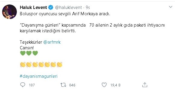 Bolusporlu Arif Morkaya’dan 70 aileye gıda yardımı 