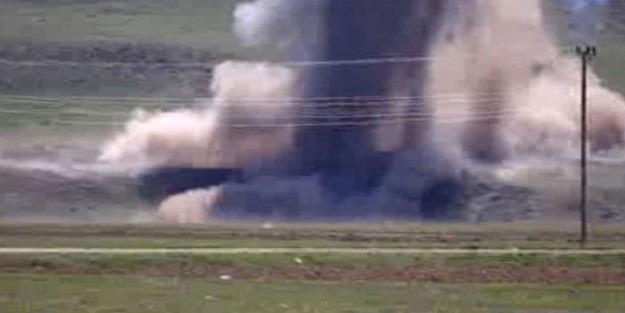 Bomba yüklü araç imha edildi