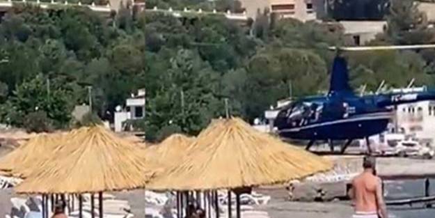 Böyle görgüsüzlük görülmedi! Helikopter plaja indi