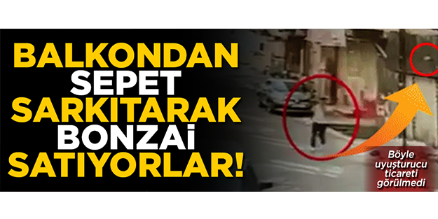 Böylesi görülmedi! Balkondan sepet sarkıtarak bonzai satıyorlar