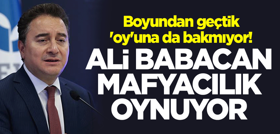 Boyundan geçtik 'oy'una da bakmıyor! Ali Babacan mafyacılık oynuyor