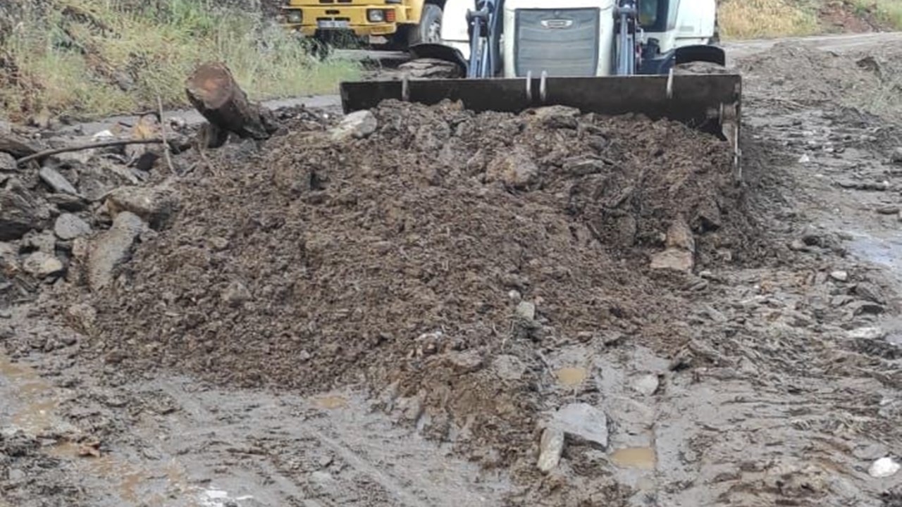 Bozdoğan’da sağanak yağış heyelana neden oldu