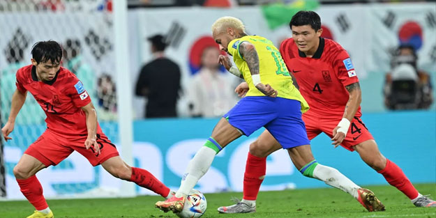 Brezilya-Güney Kore maçında gol yağmuru