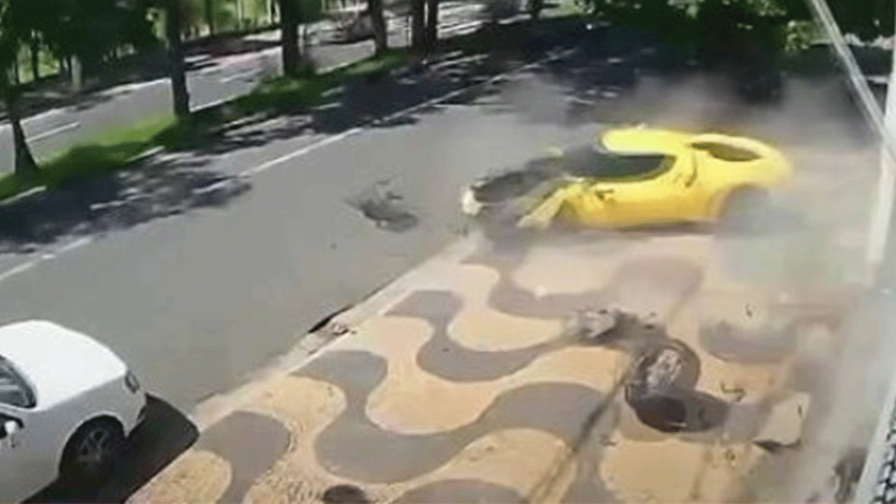 Brezilya'da 20 milyonluk arabayla eve çarptı! İşte o anlar!!!