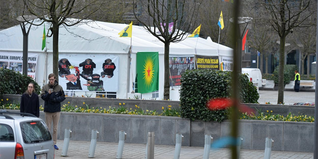 Brüksel'deki PKK çadırı kaldırıldı