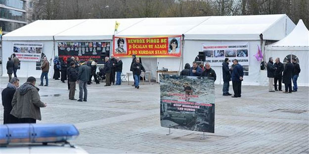 Brüksel’de PKK'nın çadırı kaldırıldı
