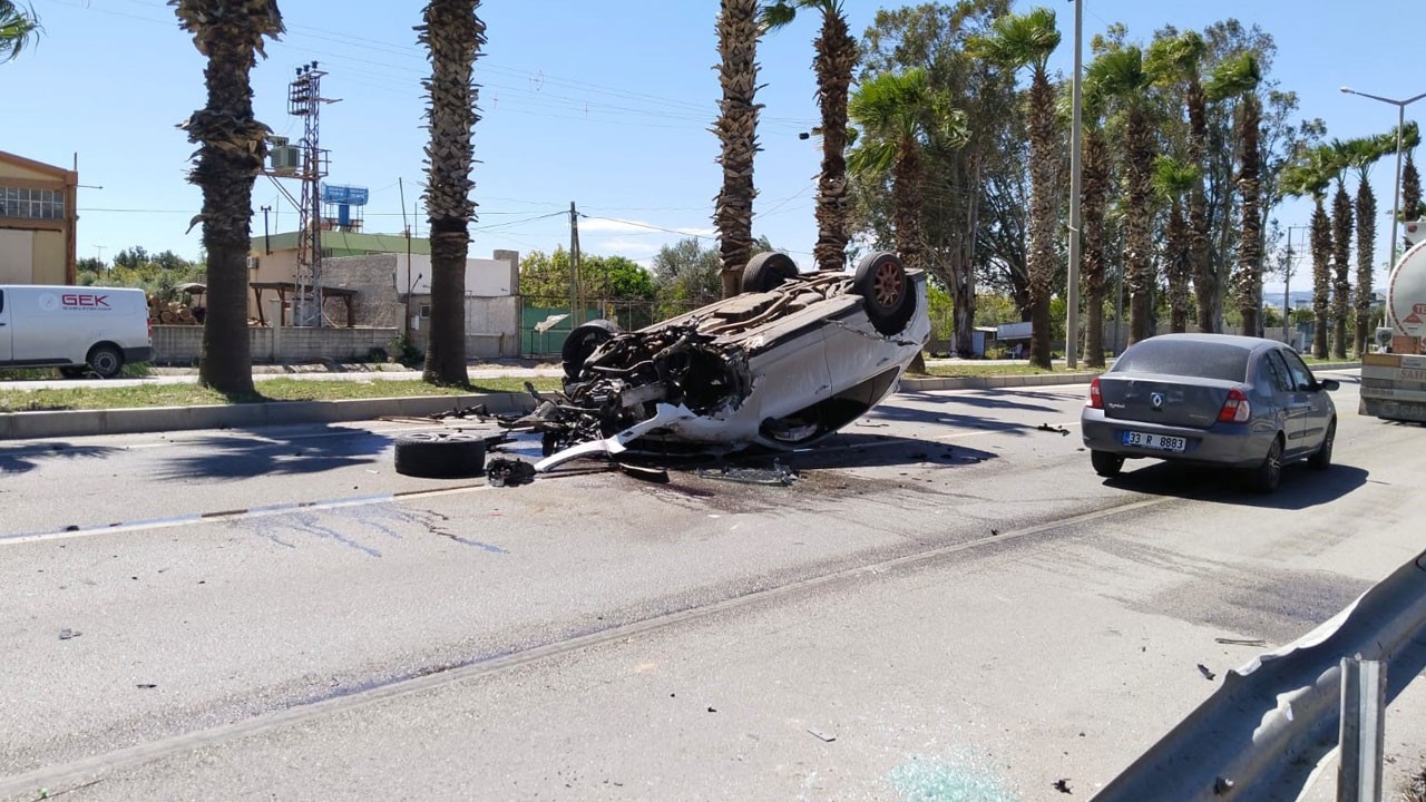 Bu araçtan sağ çıktı! Teker koptu, araç takla attı