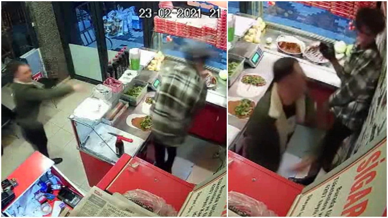 ''Bu çiğköfte acılı'' dedi, çalışana yumruk atıp saldırdı