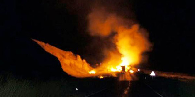 Hainler yine araç yaktı, şoförü kaçırdı