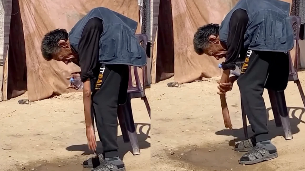 Bu devran elbet dönecek! Abdest alan Gazzeli engelli adam yürekleri parçaladı