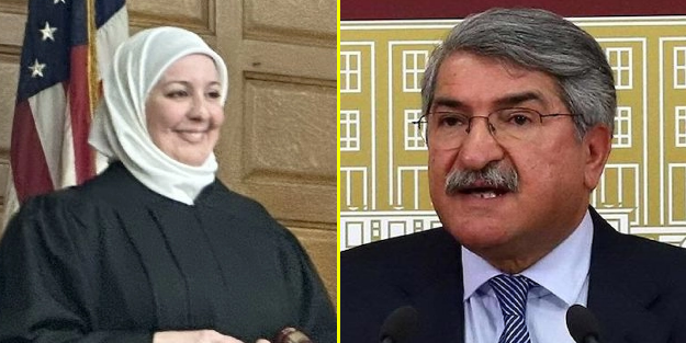 Bu görüntüye iyi bak Fikri! ABD'de ilk başörtülü hakim, Kur'an'a el basıp göreve başladı