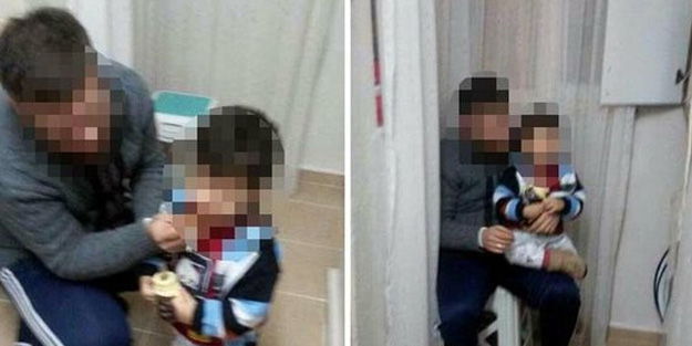Bu nasıl baba! 3 yaşındaki oğluna içki içirdi!