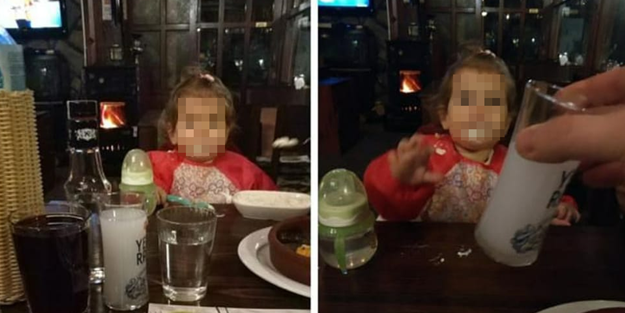 Bu nasıl baba! Kızına rakı içirdi, 