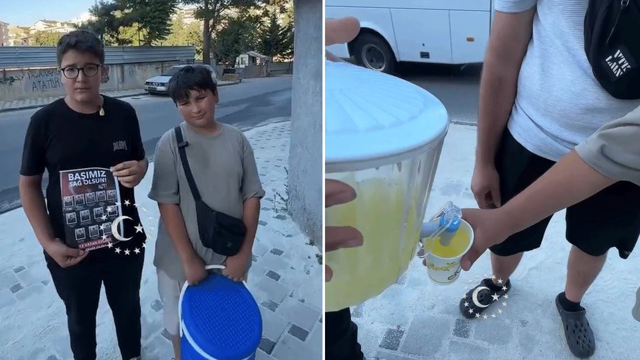 Bu vatan, böyle evlatları olduğu sürece dimdik ayakta kalır! Küçük limonatacılardan şehitlerimize büyük vefa...