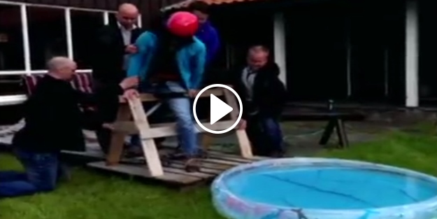 Bungee jumping yaptığını sanan adam