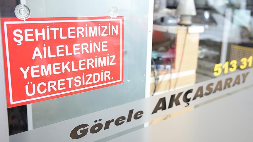 Burada şehit ailelerine yemek ücretsiz