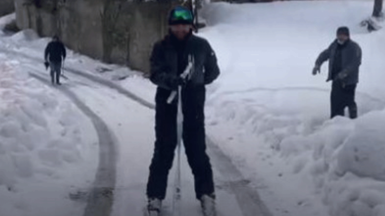 Burası Uludağ değil Trabzon! Şaşkın bakışlara aldırmadı!