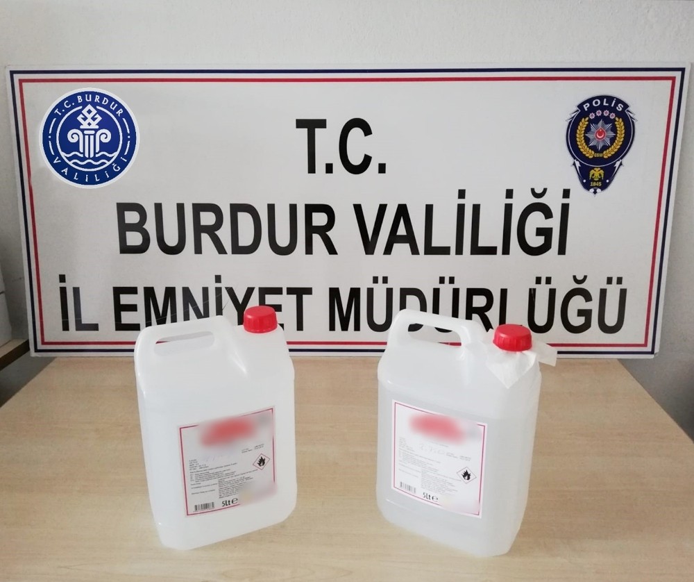 Burdur’da 7 litre etil alkol ele geçirildi 