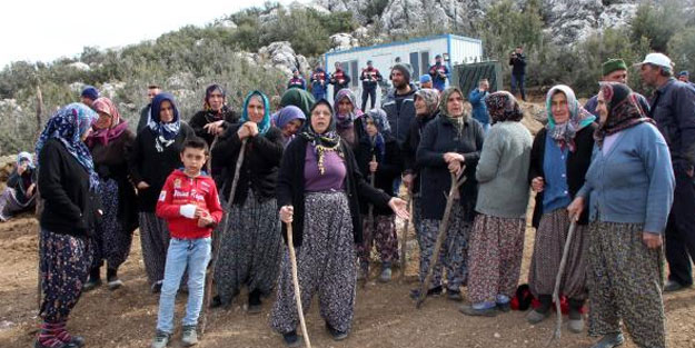 Burdur'da köylülerin mermer ocağı eylemi
