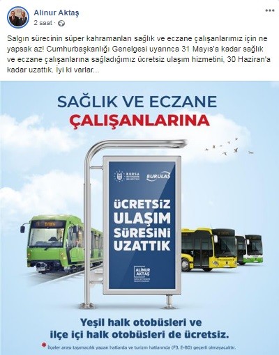Bursa Büyükşehir’den sağlık çalışanlarına destek 