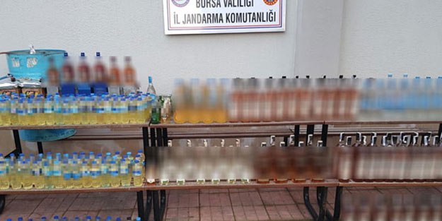 Bursa'da bağ evine kaçak içki baskını!