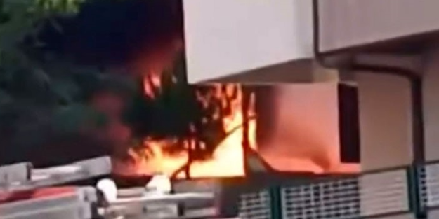 Bursa'da korkutan yangın! Bina alev aldı