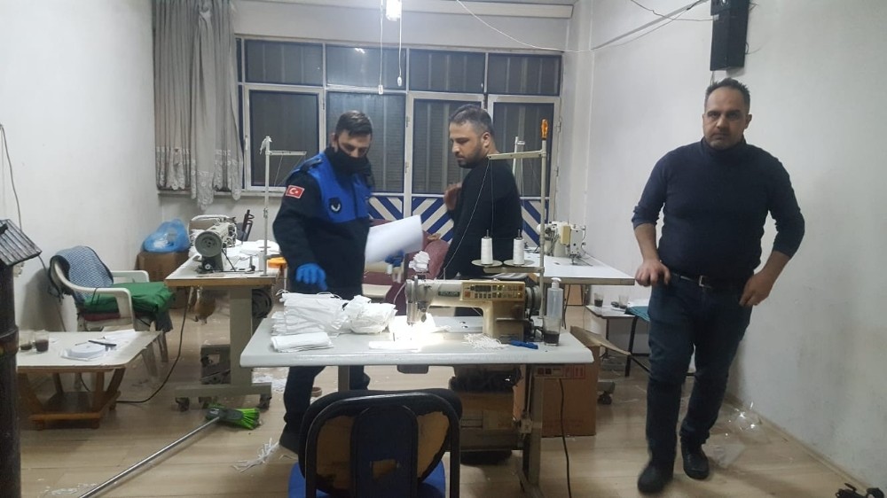 Bursa’da merdiven altı maske üretimine şok baskın 