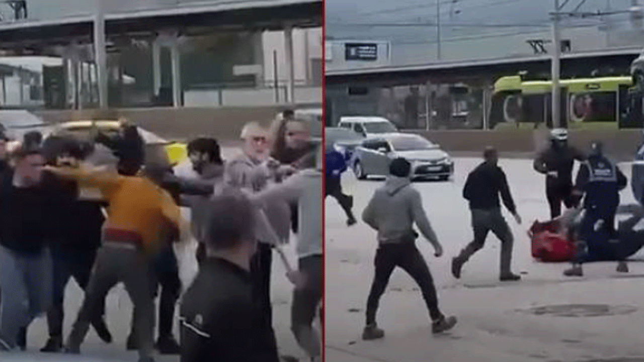 Bursa'da meydan savaşı: Kaskını miğfer gibi kullandı!