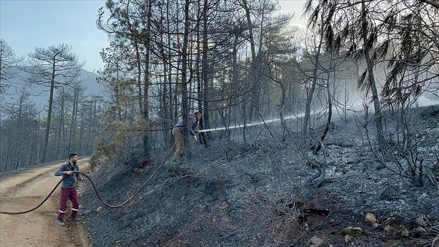 Bursa'da ormanlık alandaki yangına müdahale sürüyor
