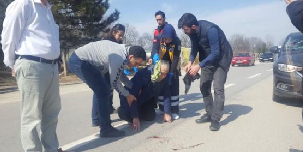 Bursa'da otomobil yayaya çarptı! Yaşlı adam ağır yaralandı