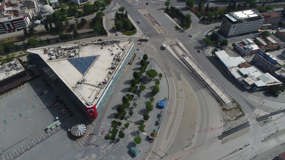 Bursa’da sessizlik havadan görüntülendi 