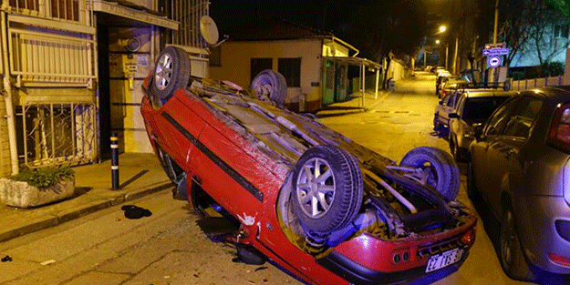 Bursa'da sürücü, takla atan otomobilden yara almadan kurtuldu