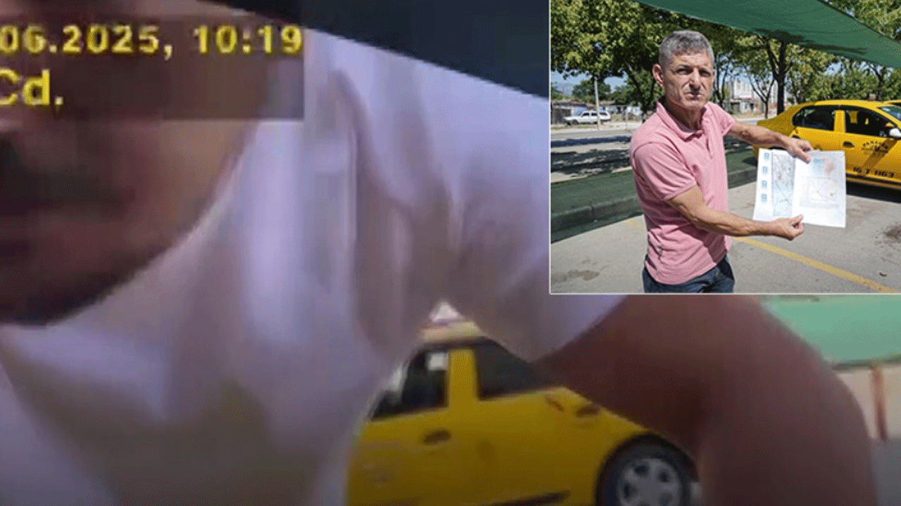 Bursa'da taksicilerin 'bekleme yapma' kavgası kamerada!