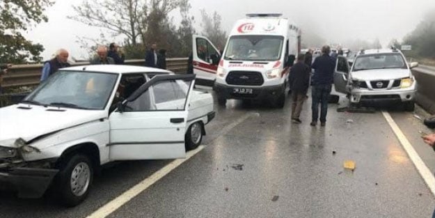 Bursa'da korkunç kaza: 10 araç karıştı
