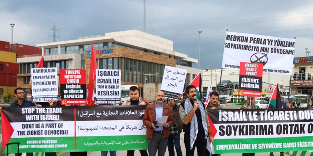 Bursa'nın o ilçesi ayakta! Siyonist İsrail’e protesto: Limandaki işçilere İsrail'e yönelik boykota destek çağrısı!