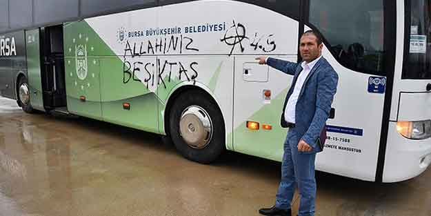 Bursaspor otobüsüne skandal saldırı!