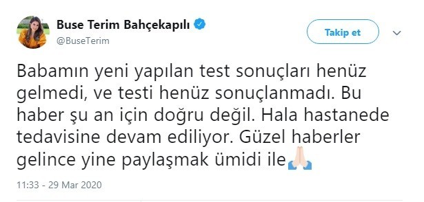 Buse Terim’den Fatih Terim’in sağlık durumuna ilişkin açıklama 