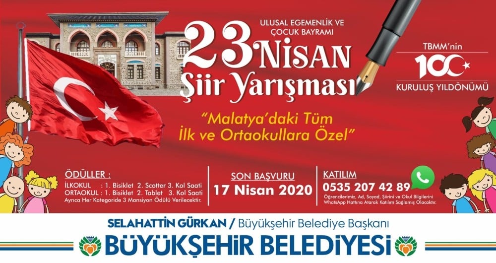 Büyükşehir Belediyesinden 23 Nisan şiir yarışması 