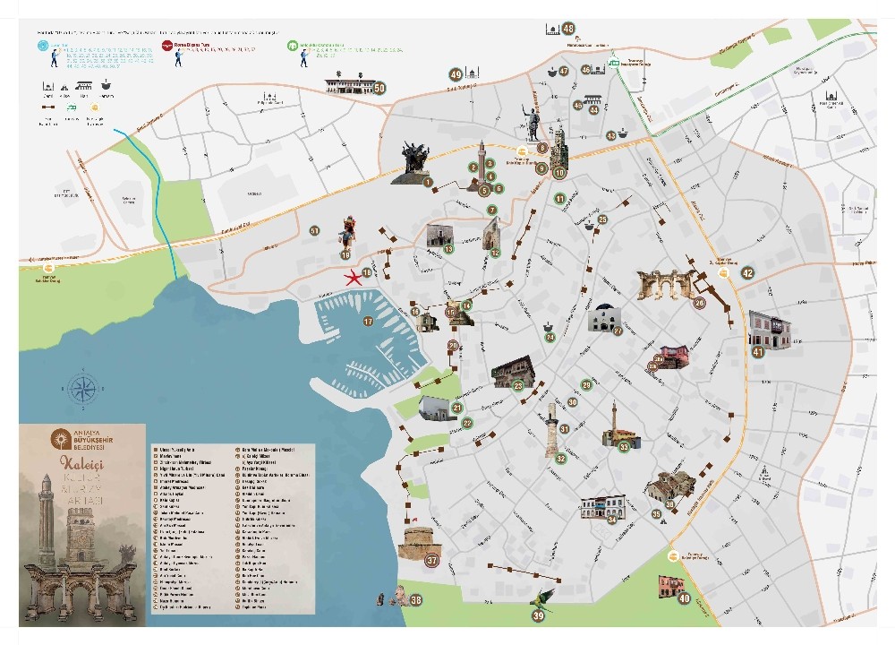 Büyükşehir’den 3 dilde Kaleiçi haritası 