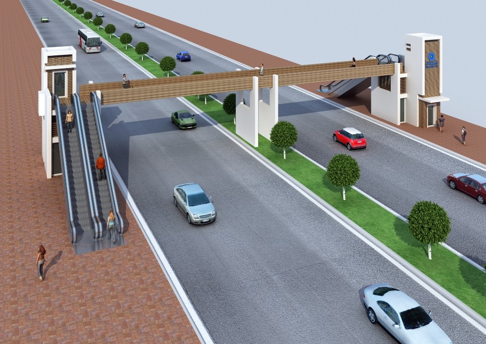 Büyükşehir’den Kızılırmak Caddesi ve Gazi Bulvarı’na üst geçit 