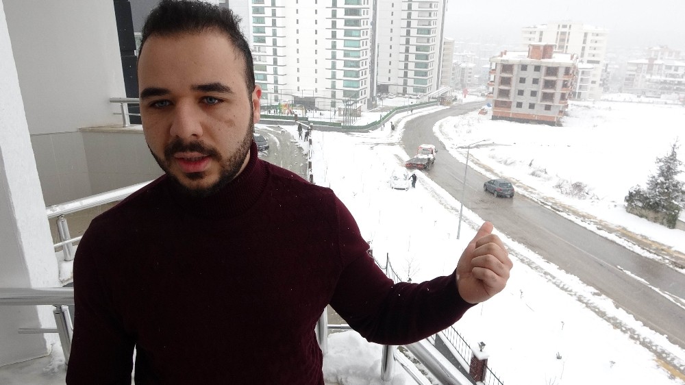 Buzda kayan aracın görüntüsünü çeken genç o anları anlattı 