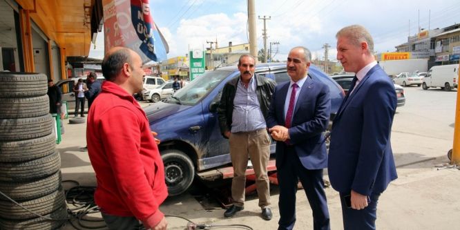 Vali Gül ve Belediye Başkanı Aydın sanayi esnafını ziyaret etti