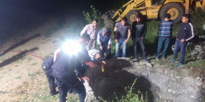 Kuyuya düşen ineği itfaiye kurtardı
