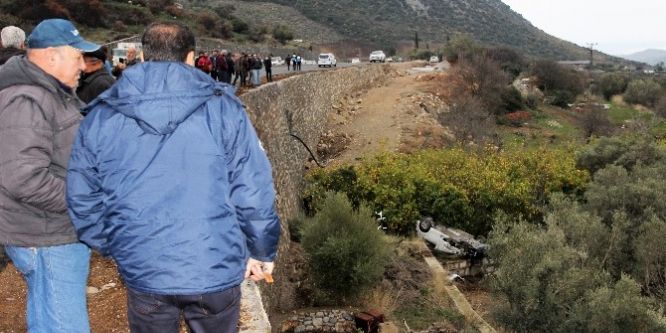 Çeyiz alışverişine giderken uçuruma yuvarlandılar